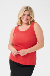 Kaffe Curve Carina Vest Top in True Red 