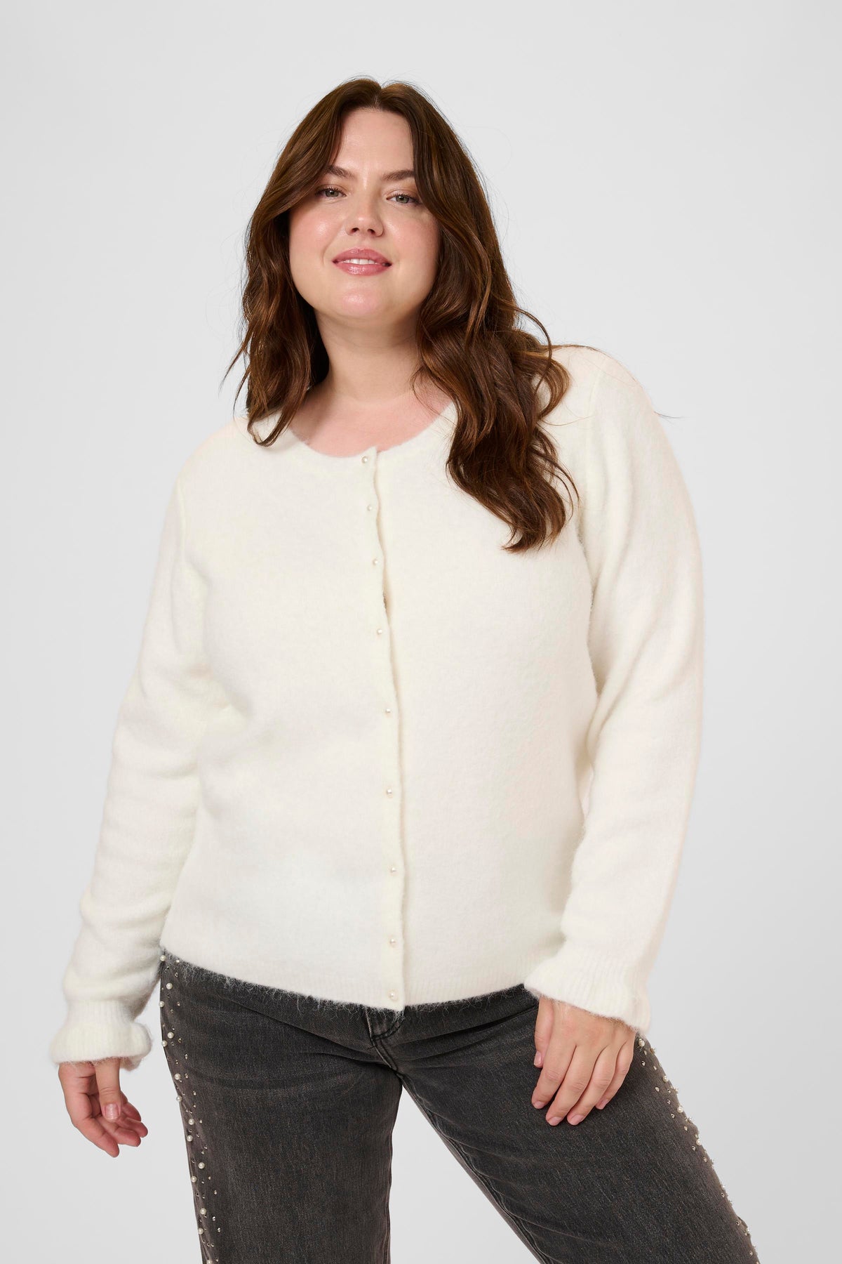 Kaffe Curve Cirsten Cardigan in White