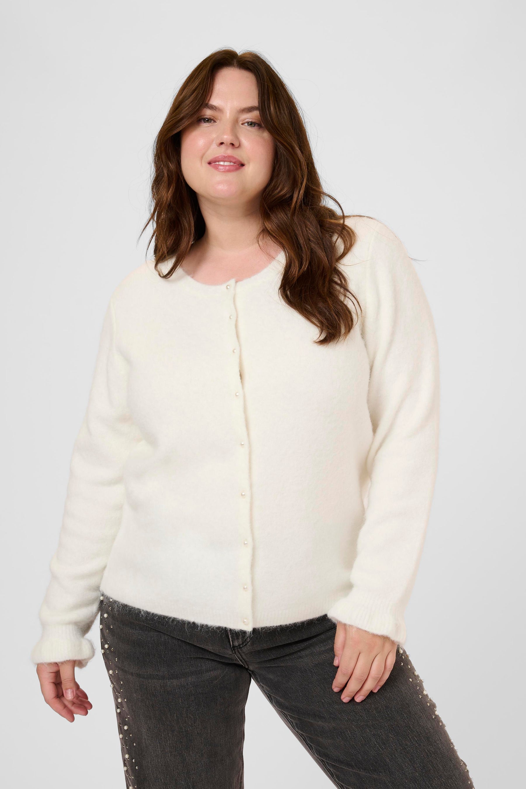 Kaffe Curve Cirsten Cardigan in White