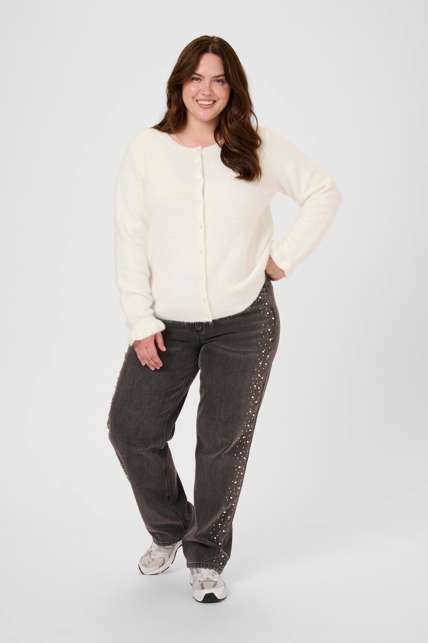 Kaffe Curve Cirsten Cardigan in White