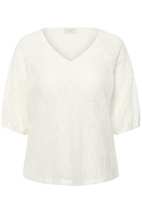 Kaffe Curve Dana Lace Blouse in White 