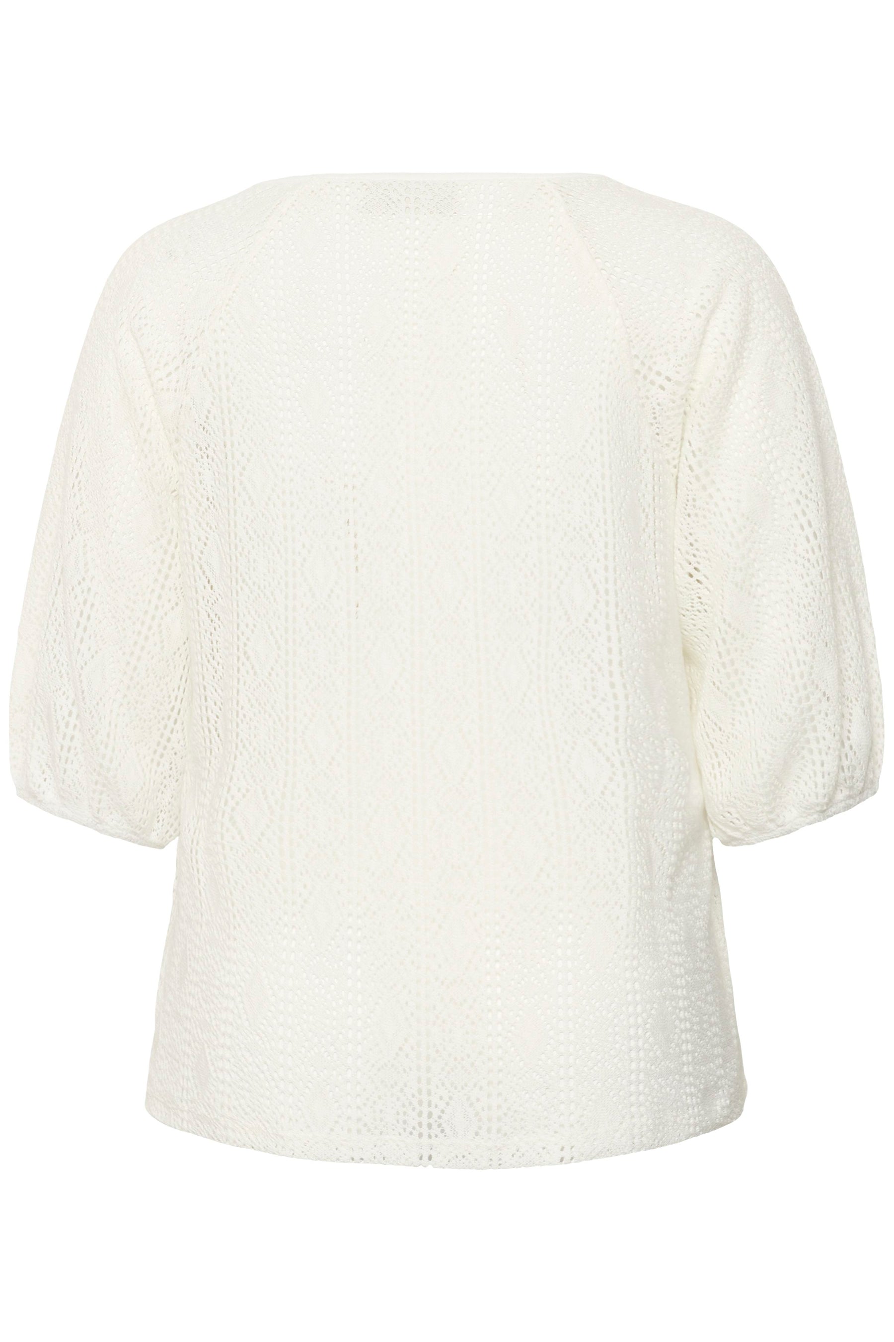 Kaffe Curve Dana Lace Blouse in White 