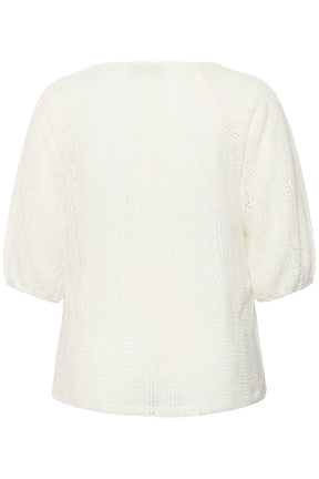 Kaffe Curve Dana Lace Blouse in White 