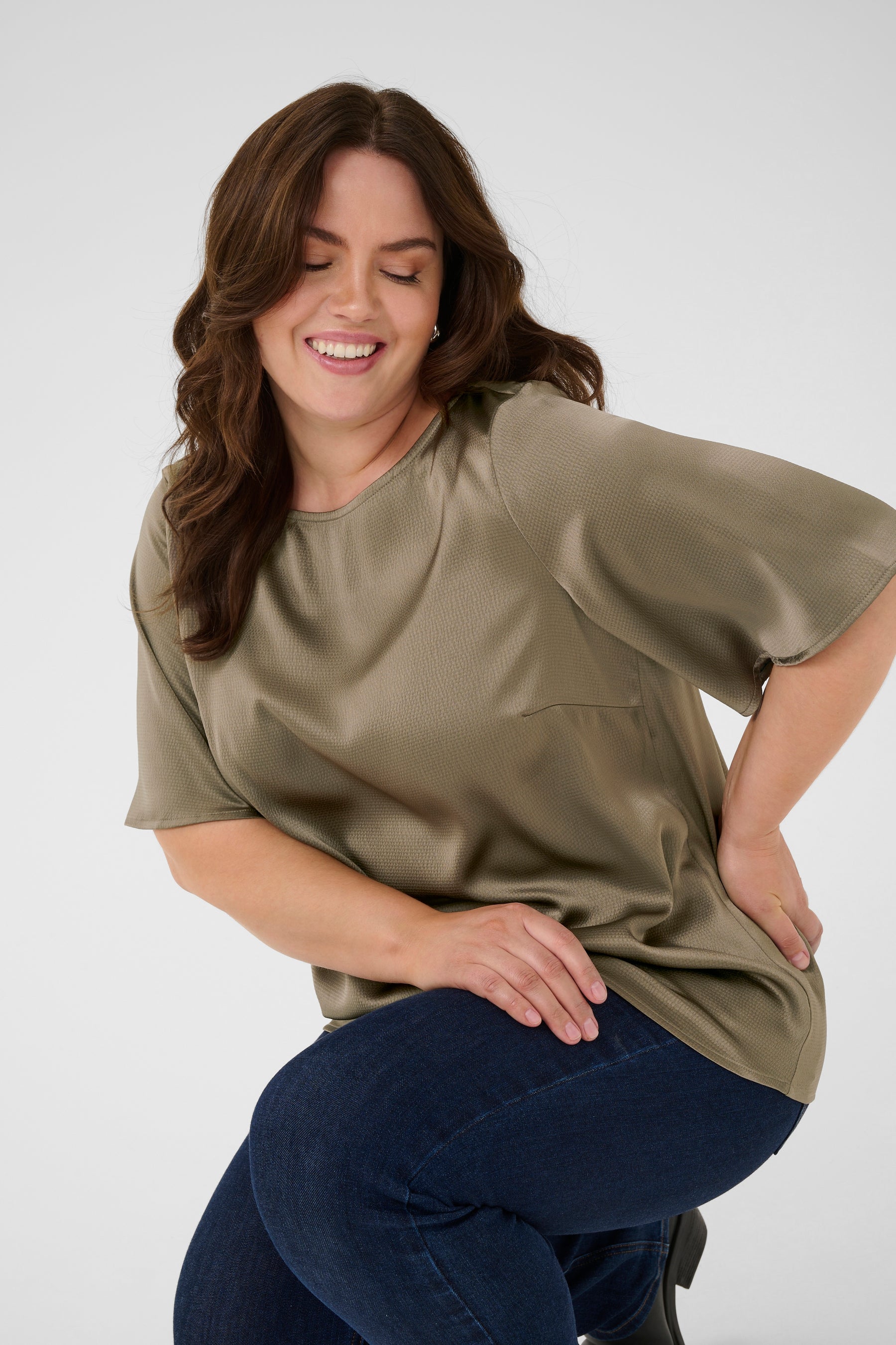 Kaffe Curve Dina Blouse in Morel