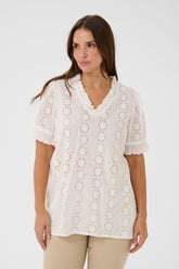 Kaffe Curve Dina Blouse in White 