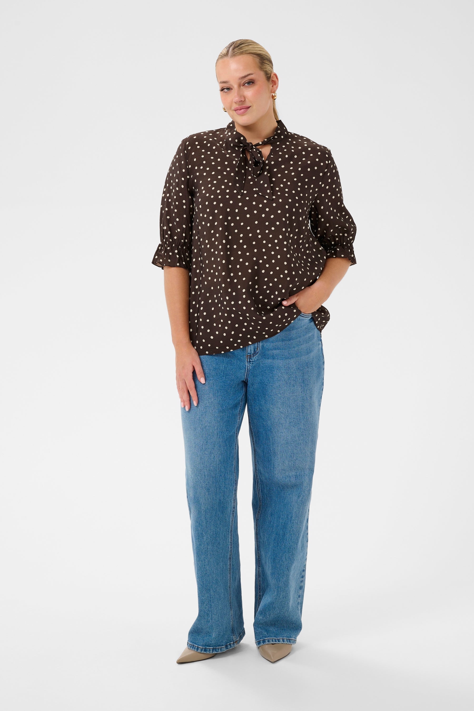Kaffe Curve Ditte Blouse in Brown 