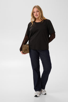 Kaffe Curve Dori T-Shirt in Black 