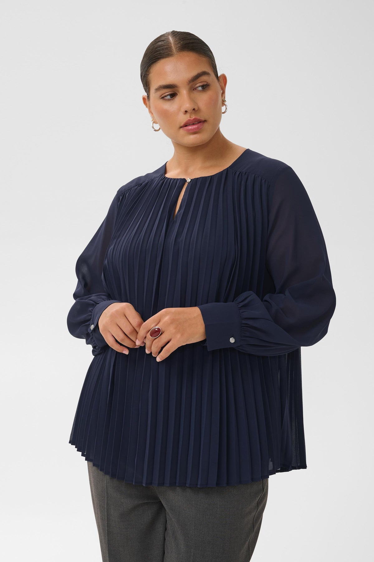Kaffe Curve Eliana Blouse in Graphite 