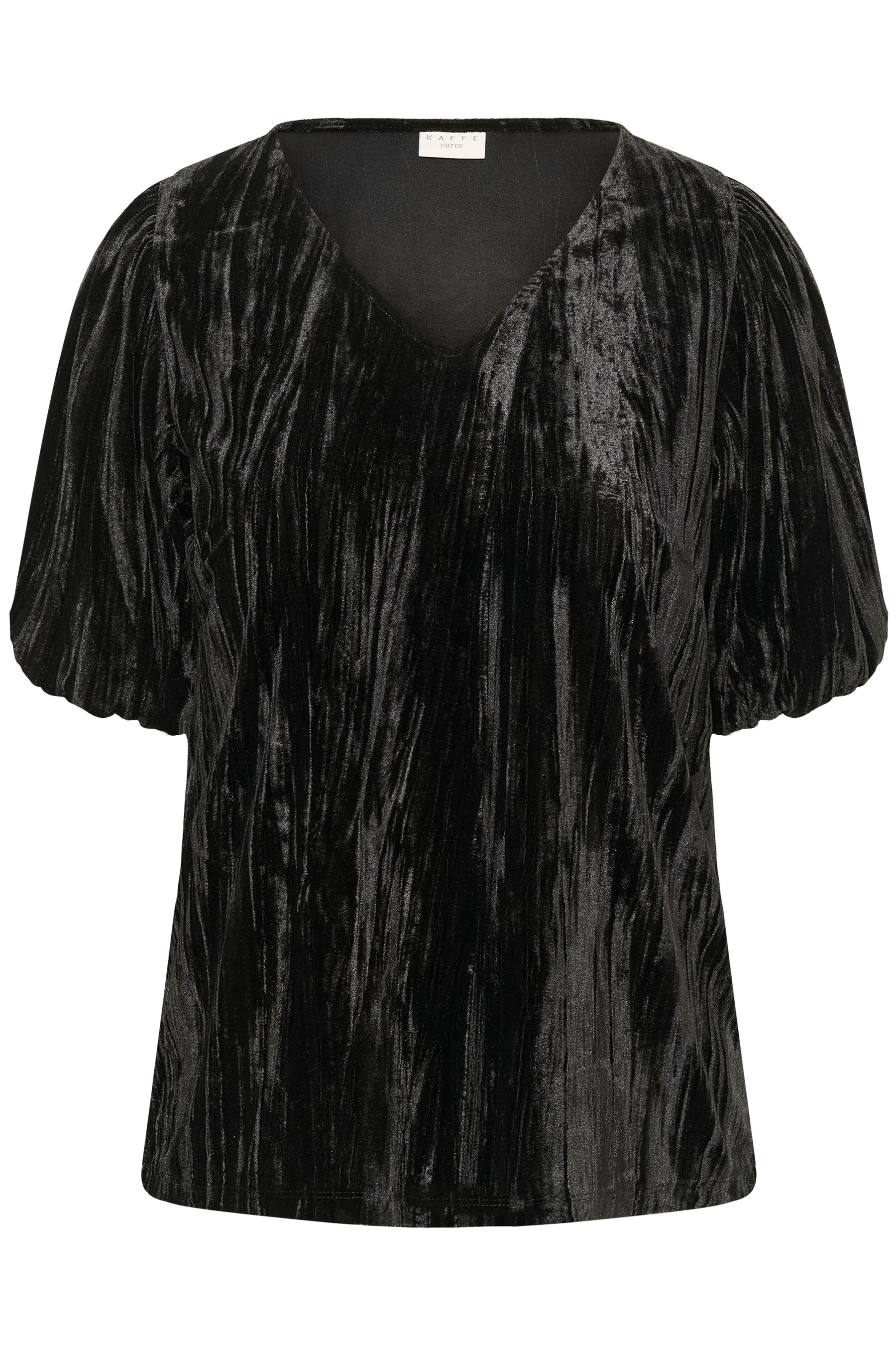 Black textured blouse on a white background