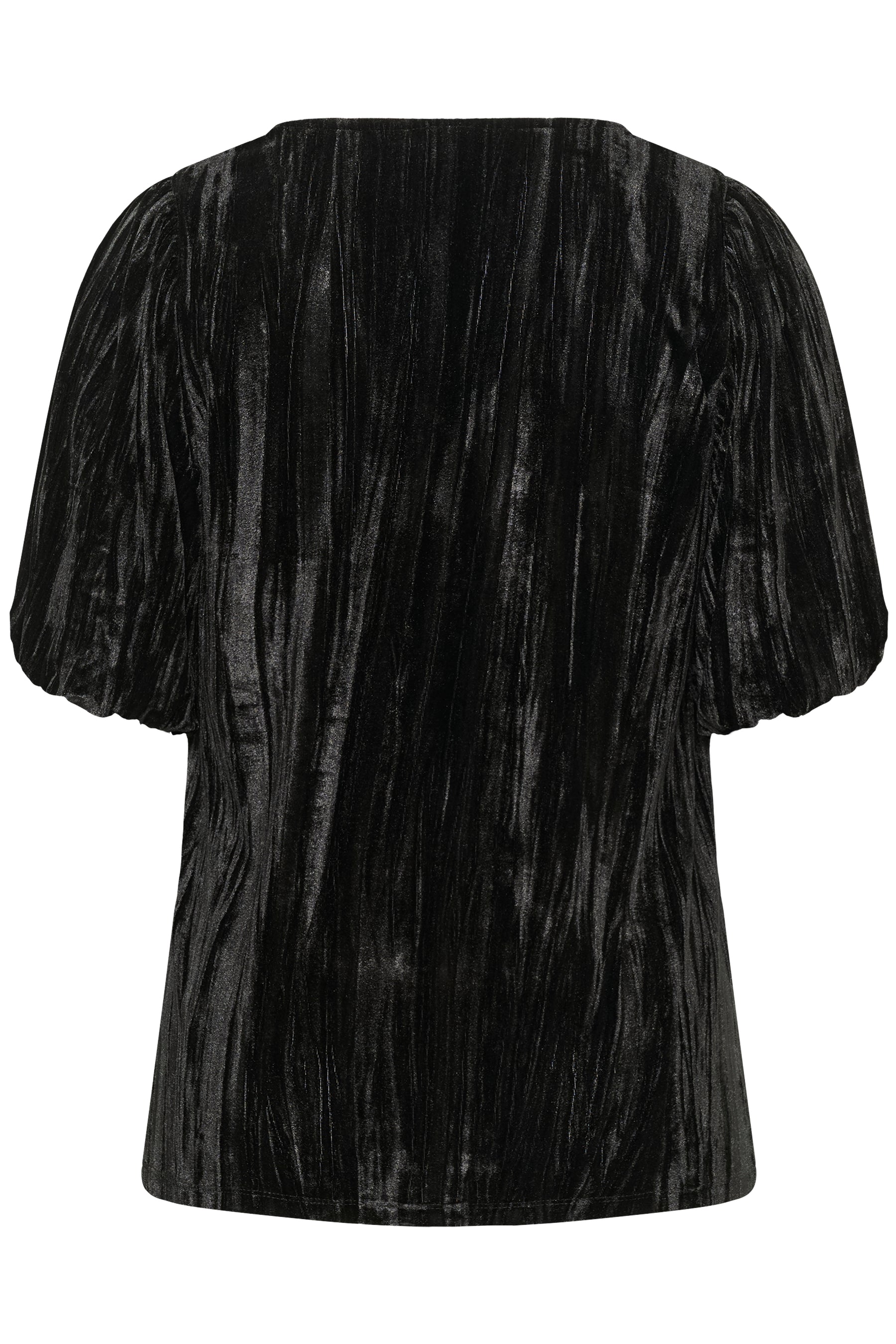 Black textured blouse on a white background