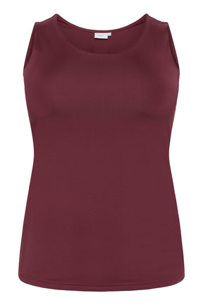Kaffe Curve Erina Vest Top in Wine