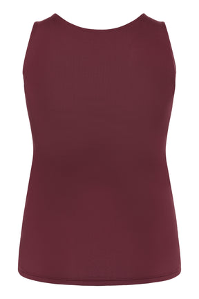 Kaffe Curve Erina Vest Top in Wine