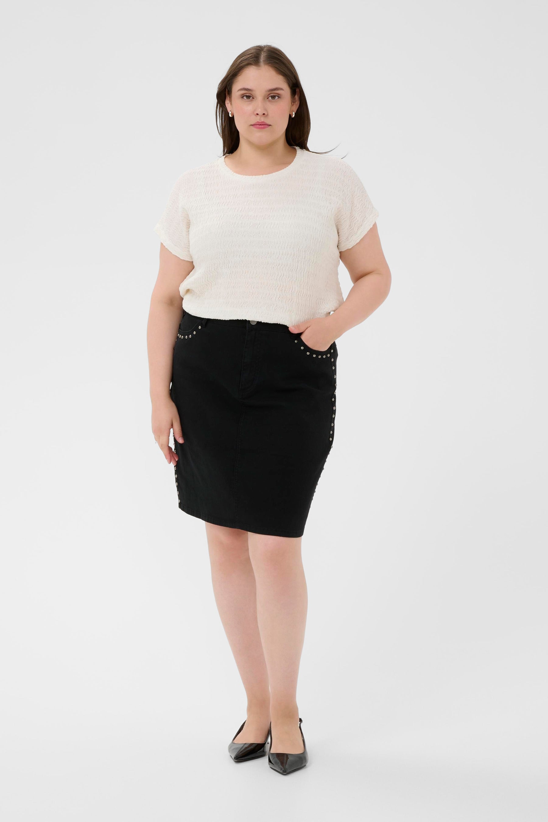 Kaffe Curve Felice Top in White 