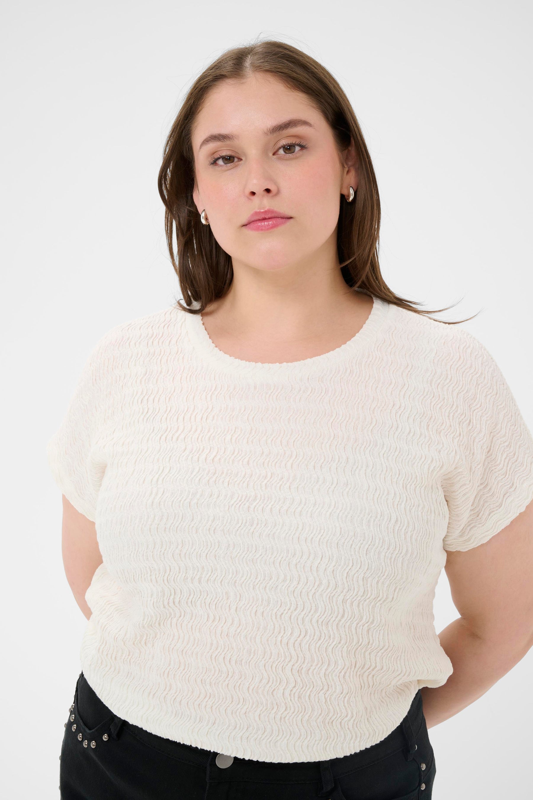 Kaffe Curve Felice Top in White 