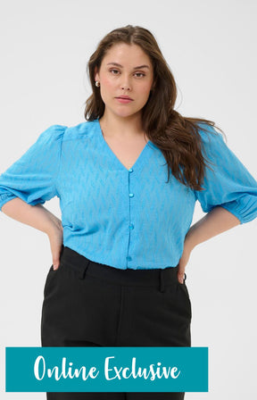 Kaffe Curve Gabby Blouse in Blue