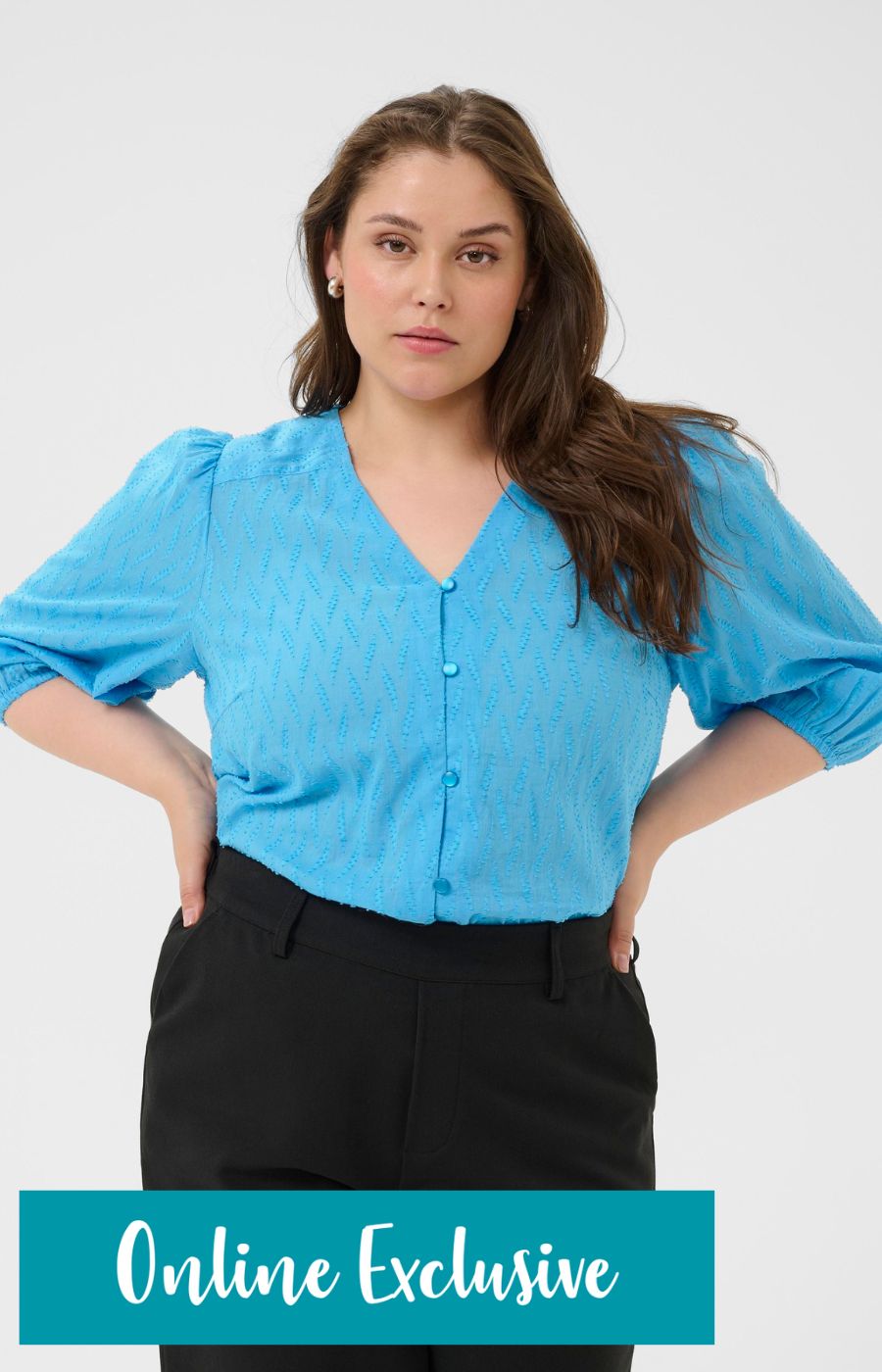 Kaffe Curve Gabby Blouse in Blue