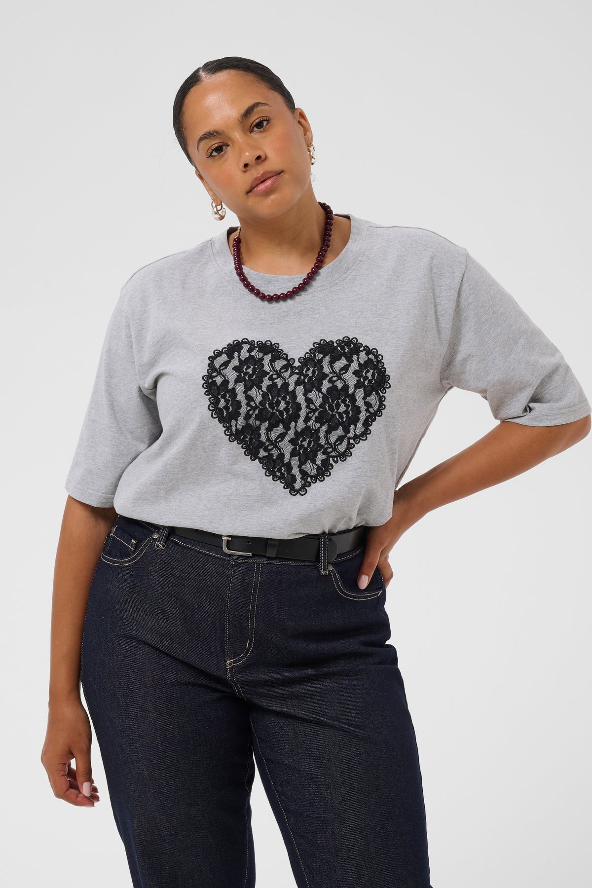 Kaffe Curve Glorina T-Shirt in Grey 