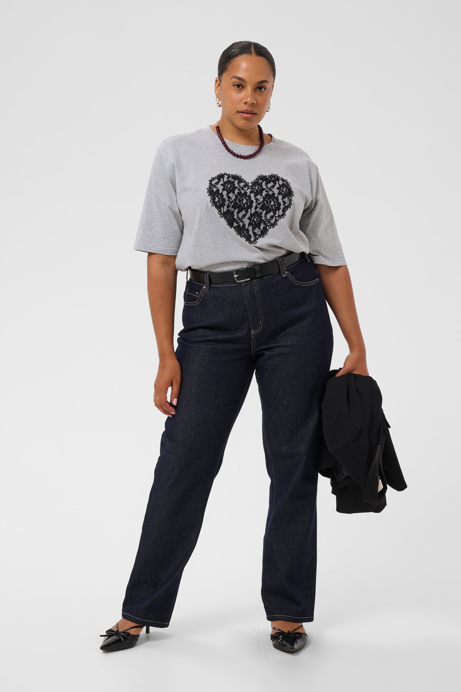 Kaffe Curve Glorina T-Shirt in Grey 