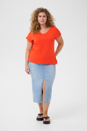 Kaffe Curve Jena T-Shirt in Orange