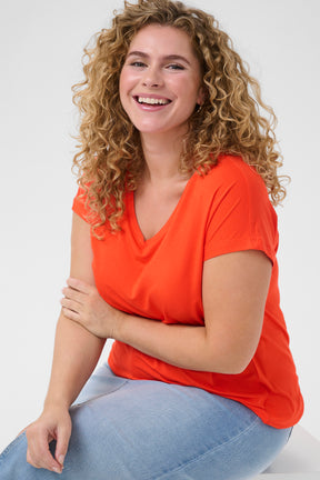 Kaffe Curve Jena T-Shirt in Orange