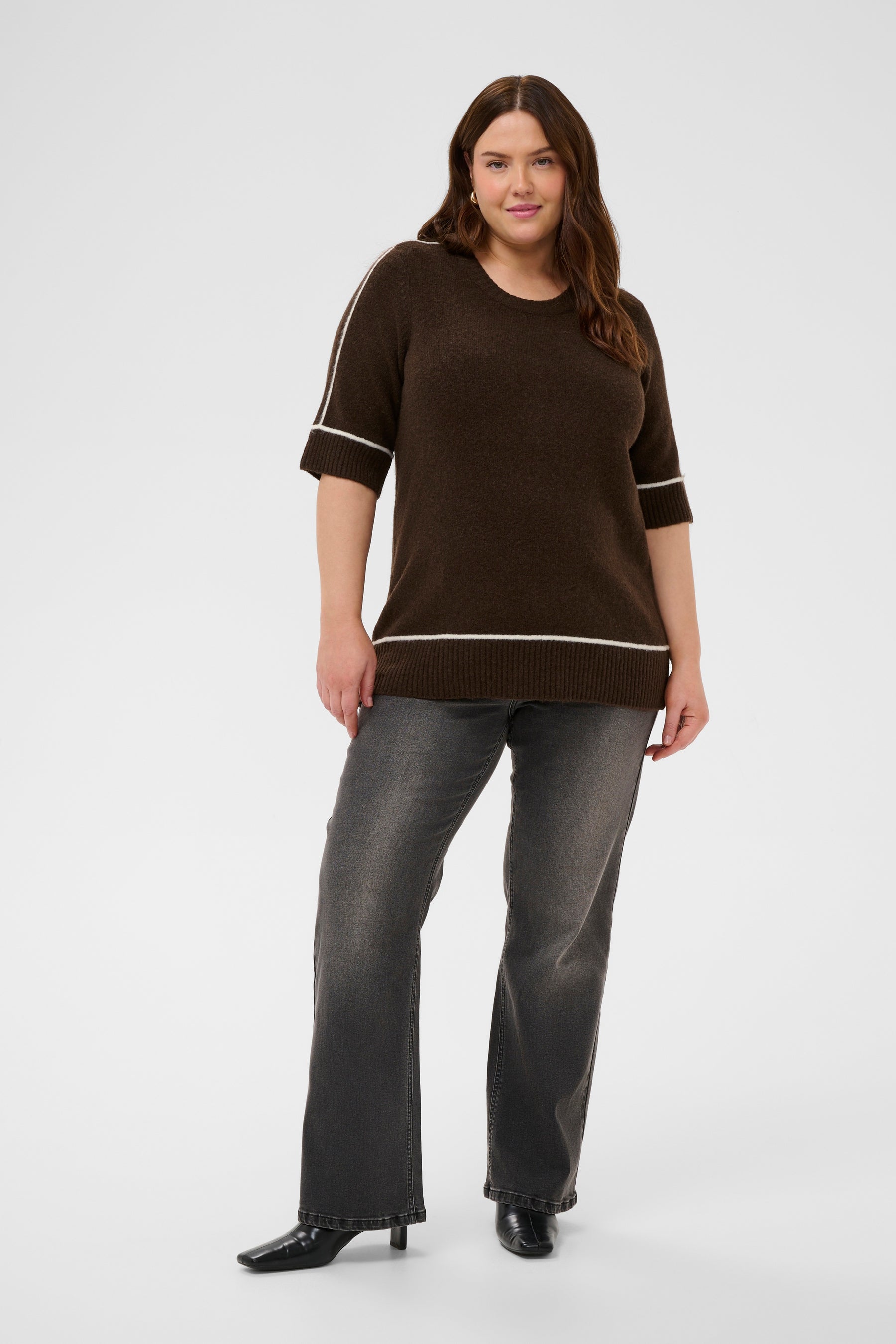 Kaffe Curve Jinga Knit Top in Brown 