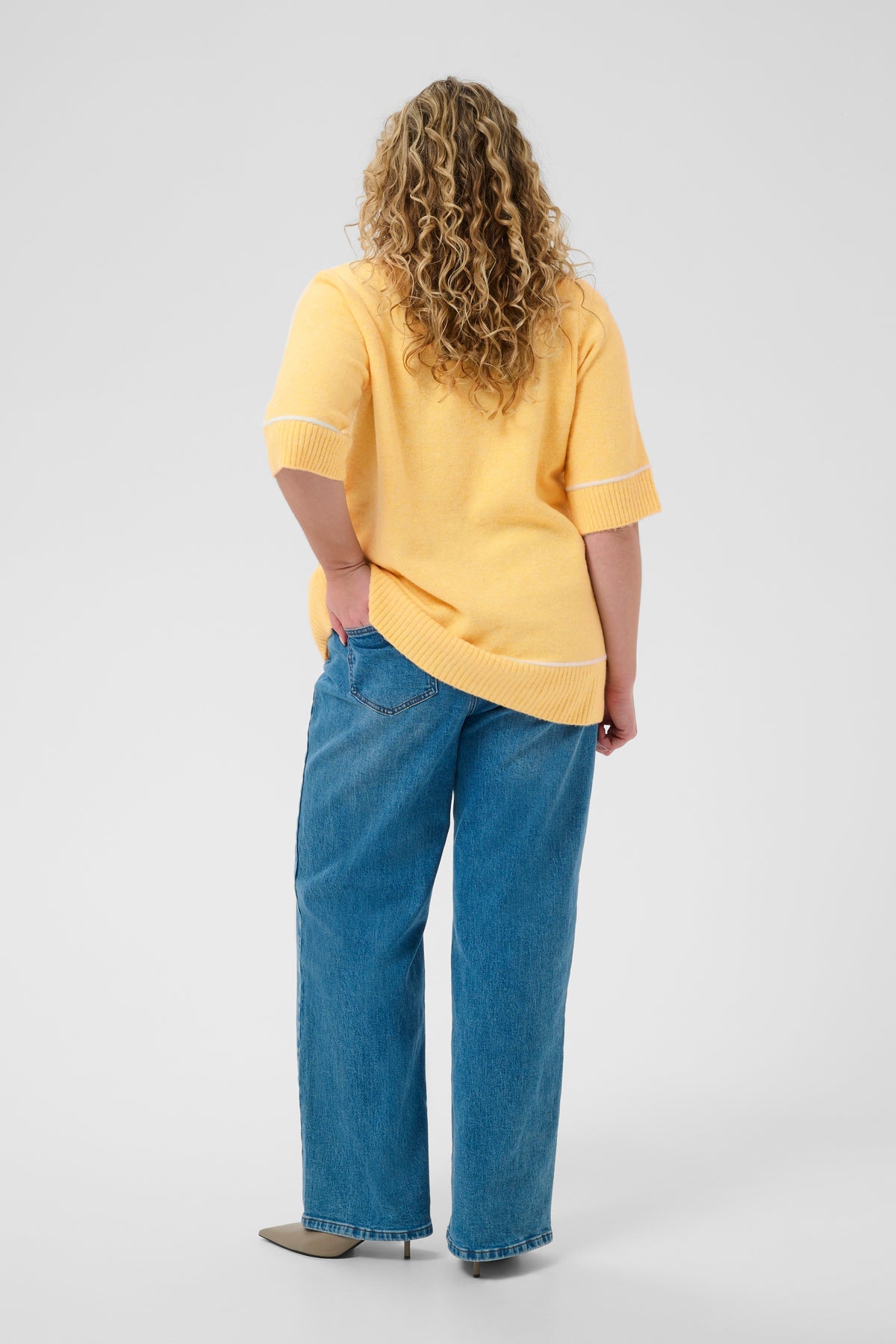 Kaffe Curve Jinga Knit Top in Yellow 