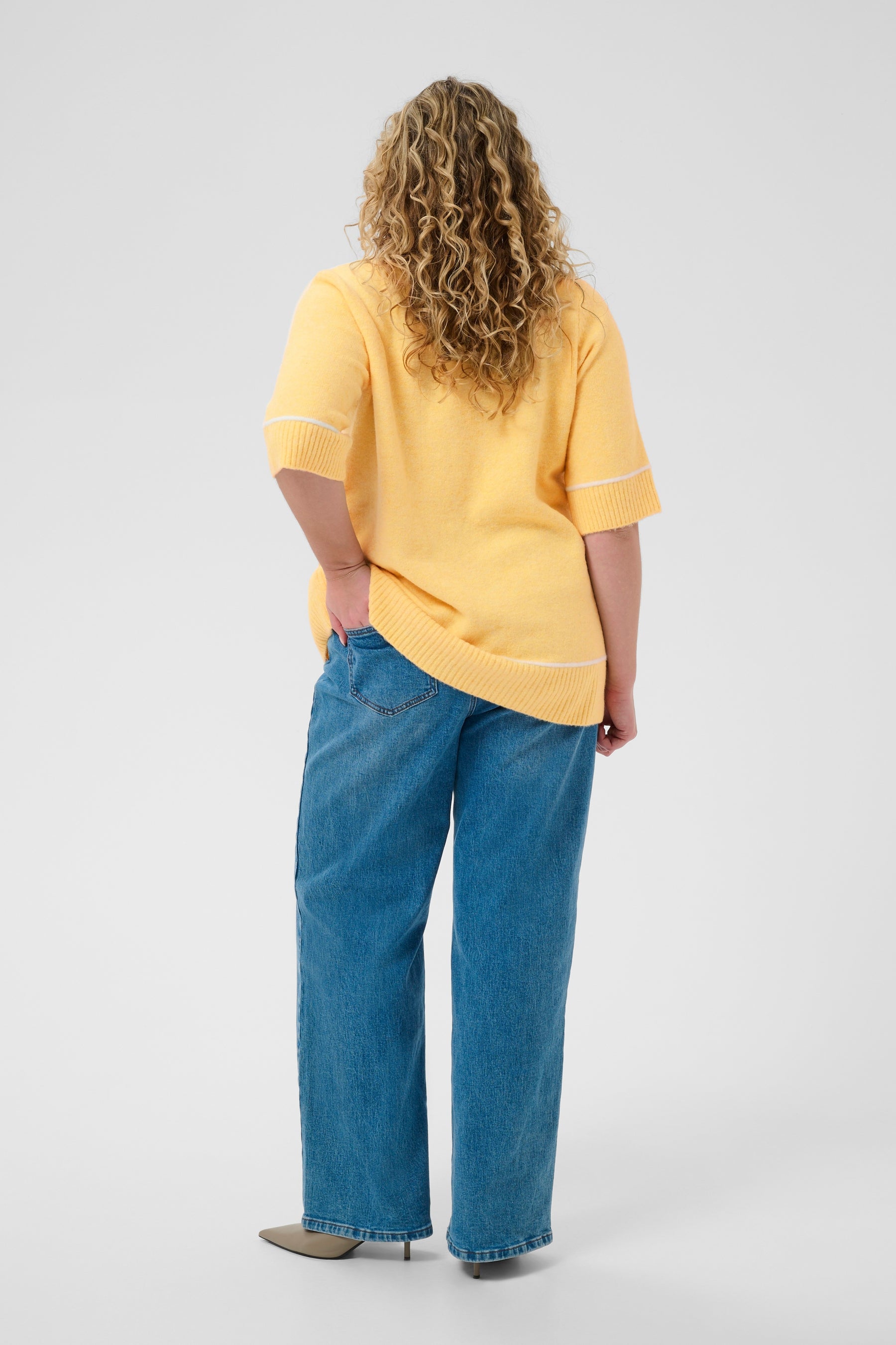 Kaffe Curve Jinga Knit Top in Yellow 