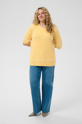 Kaffe Curve Jinga Knit Top in Yellow 