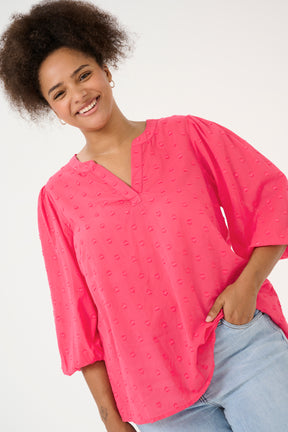 Kaffe Curve Jolana Blouse in Fuchsia
