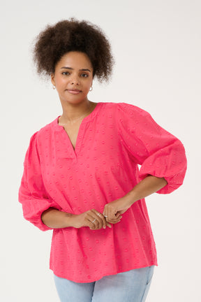 Kaffe Curve Jolana Blouse in Fuchsia