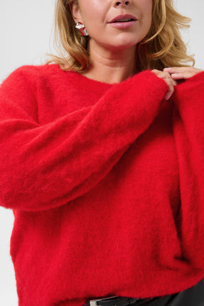 Kaffe Curve Jordi Jumper in Crimson 