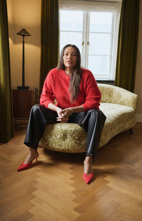 Kaffe Curve Jordi Jumper in Crimson 