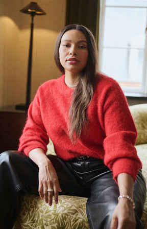 Kaffe Curve Jordi Jumper in Crimson 