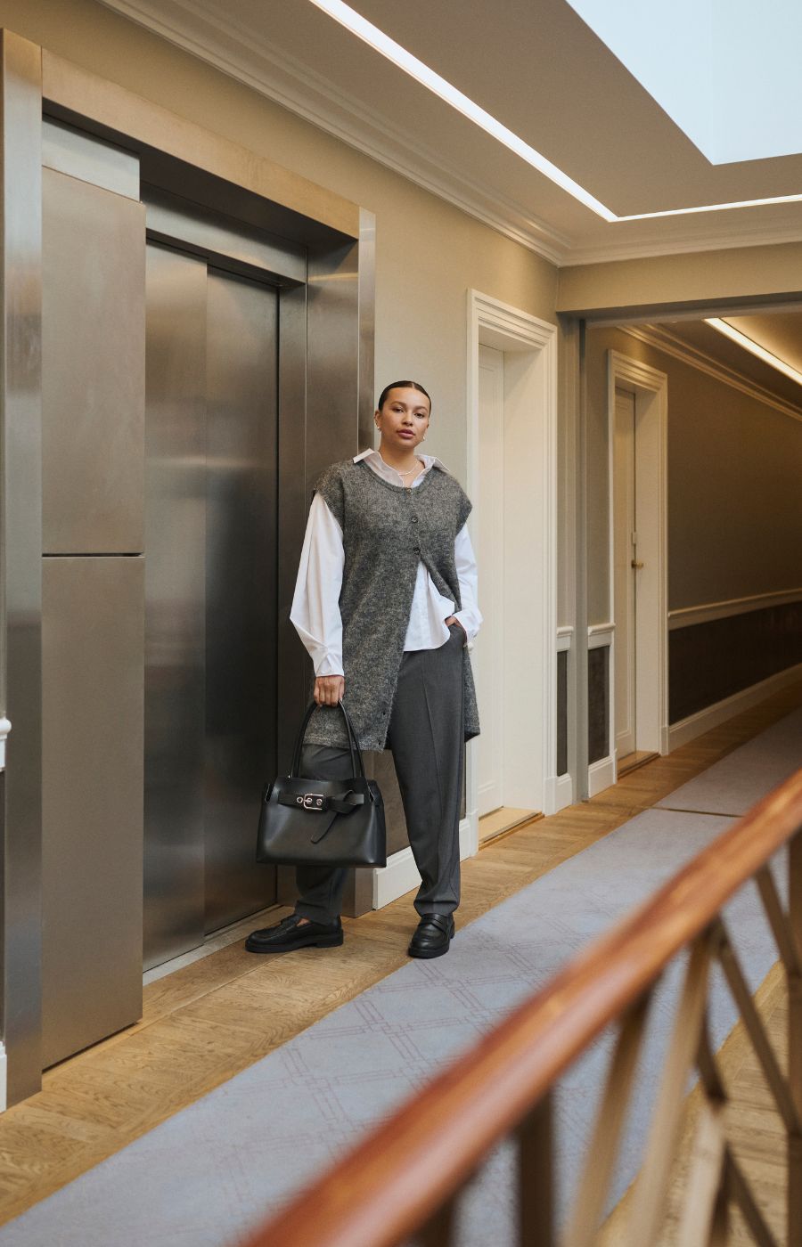 Kaffe Curve Jordi Sleeveless Cardigan in Grey 