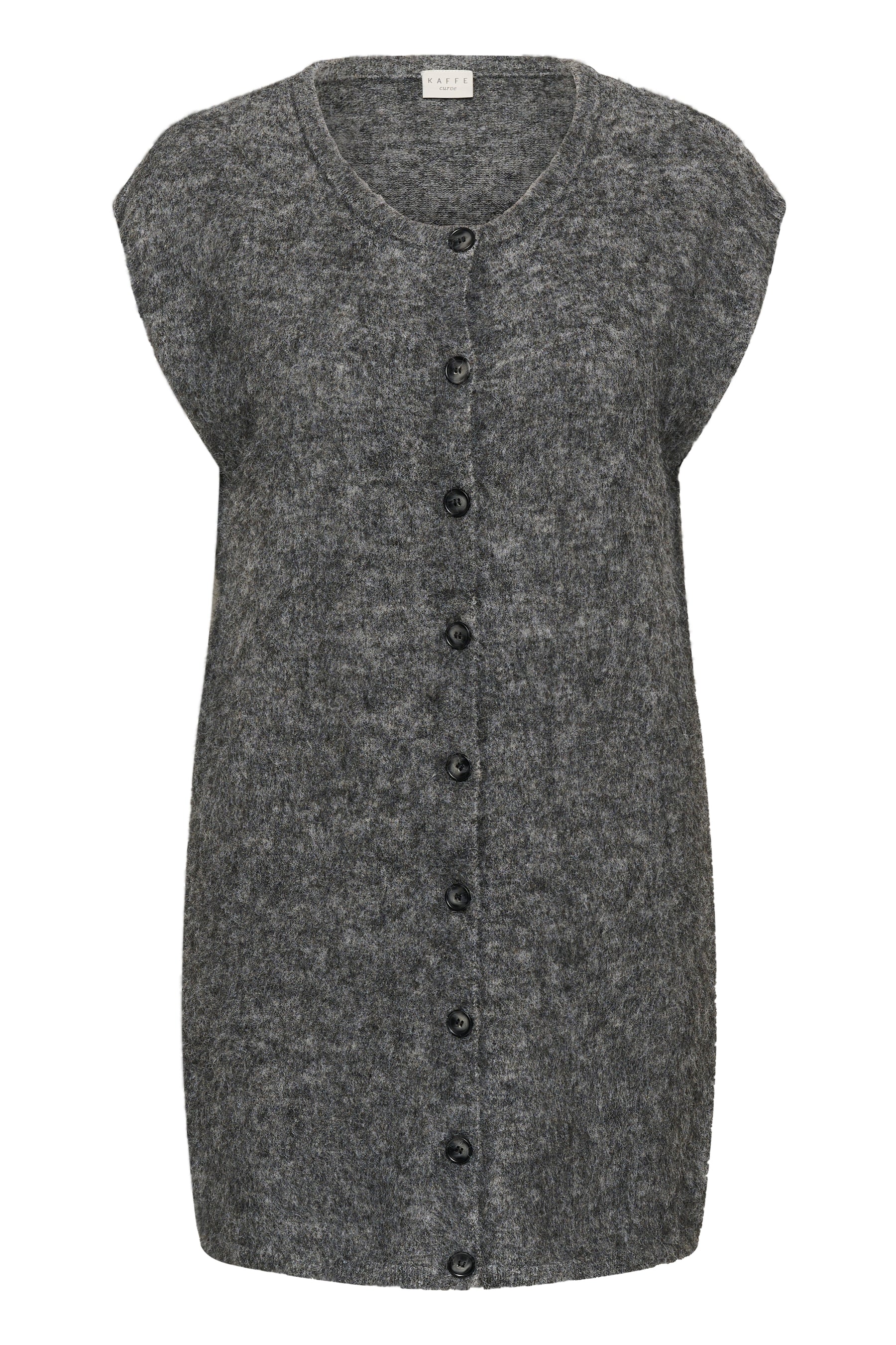 Kaffe Curve Jordi Sleeveless Cardigan in Grey 