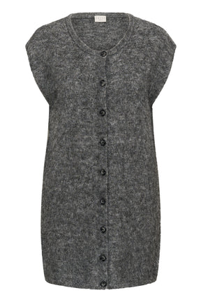 Kaffe Curve Jordi Sleeveless Cardigan in Grey 