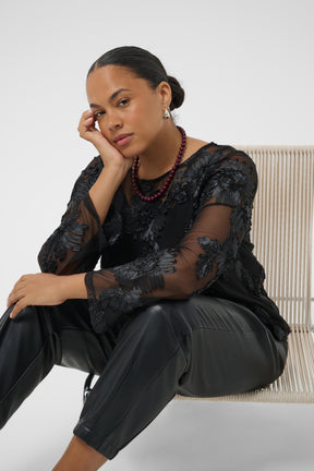 Kaffe Curve Juliana Lace Top in Black 