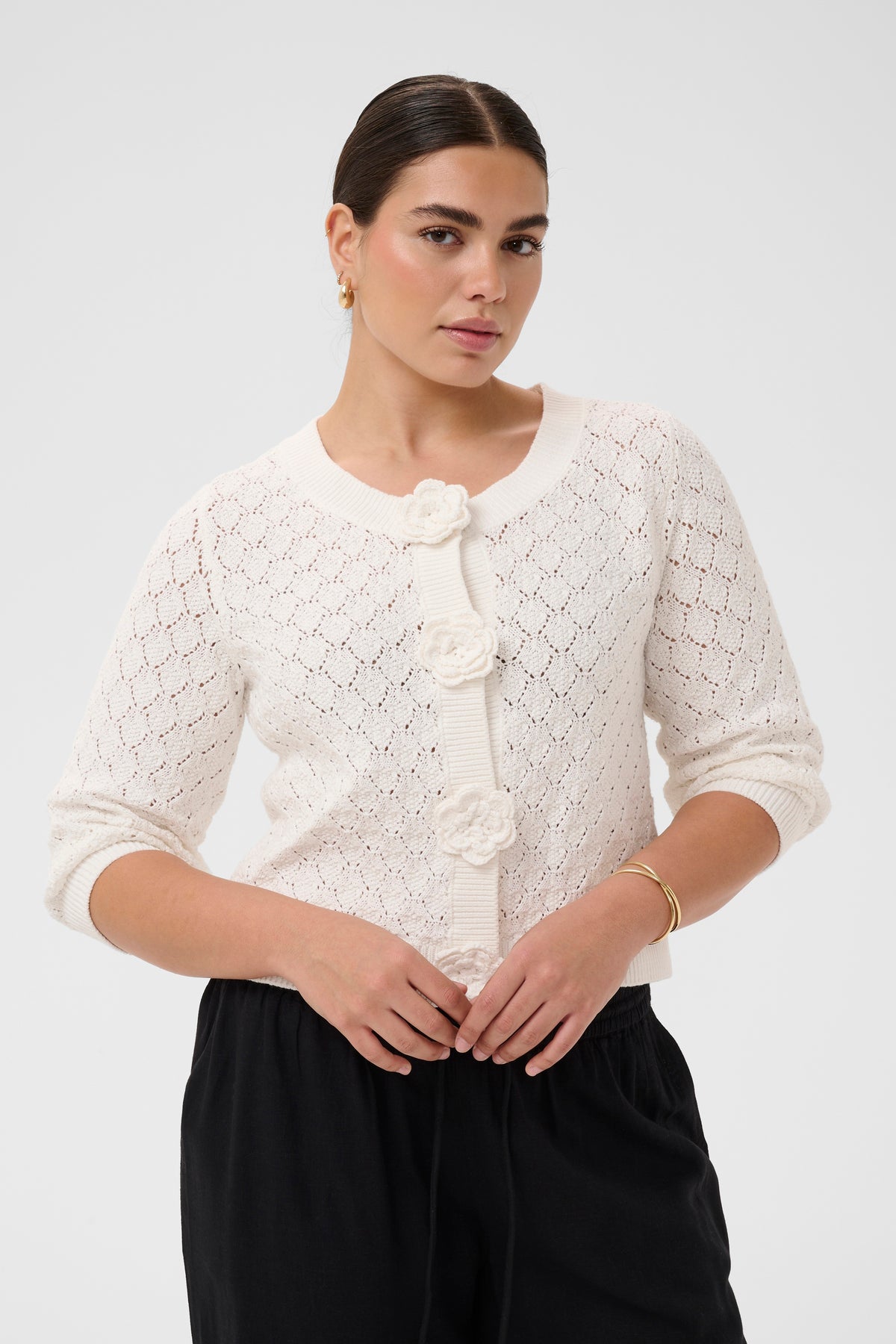 Kaffe Curve Kathrina Cardigan in White 