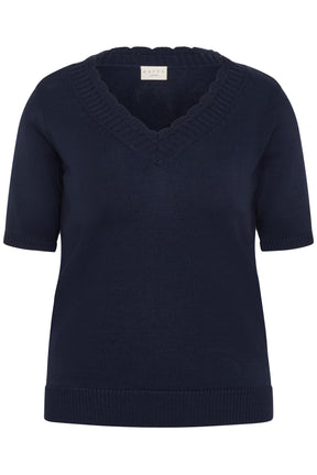 Kaffe Curve Leani Knit Top in Navy 