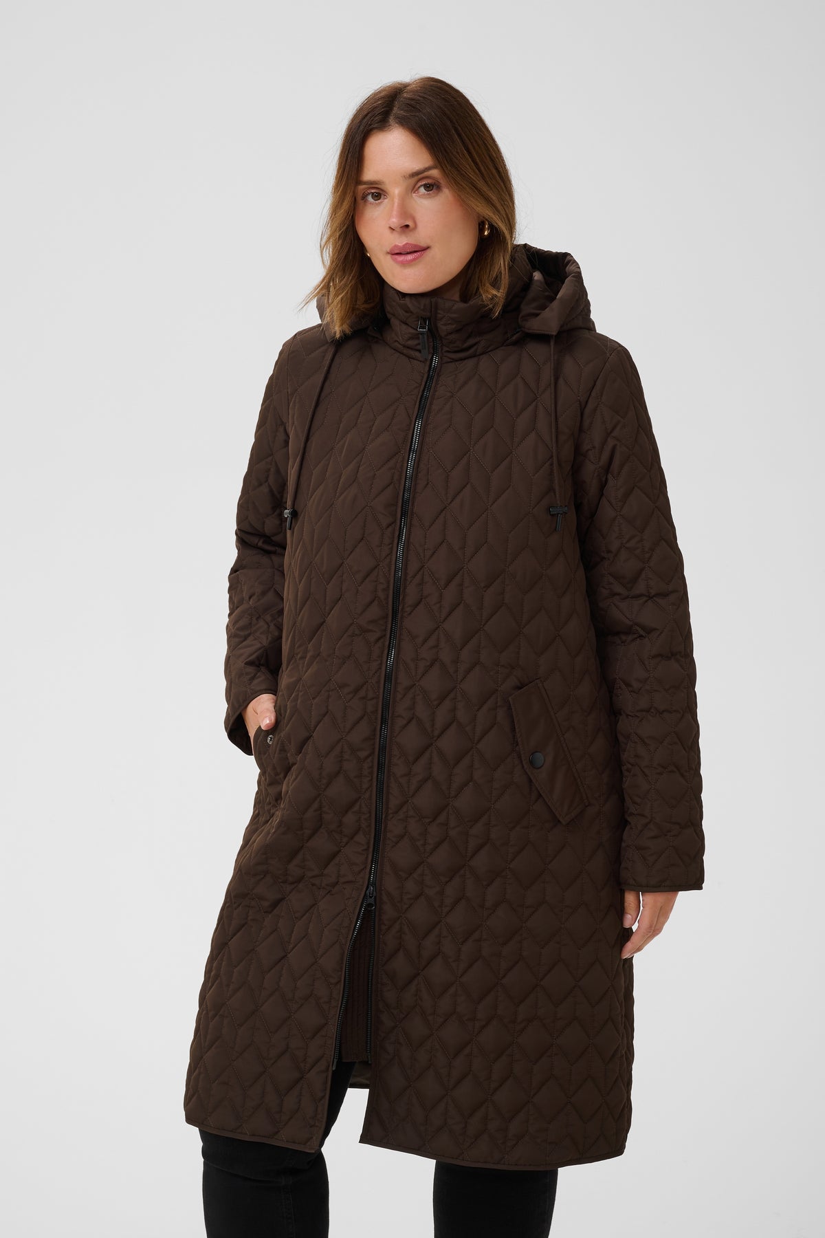Kaffe Curve Leina Coat in Coffee Bean 