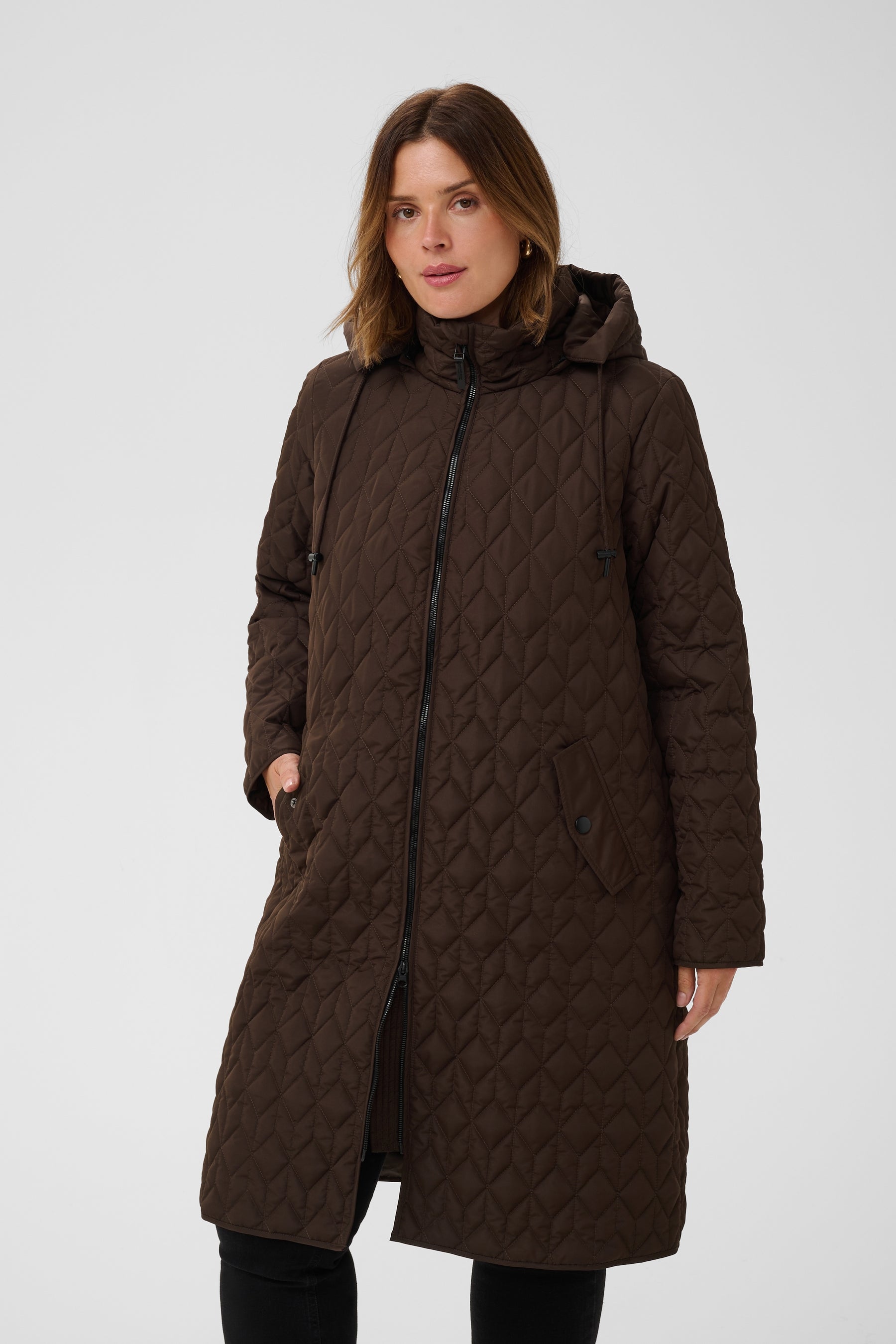 Kaffe Curve Leina Coat in Coffee Bean 