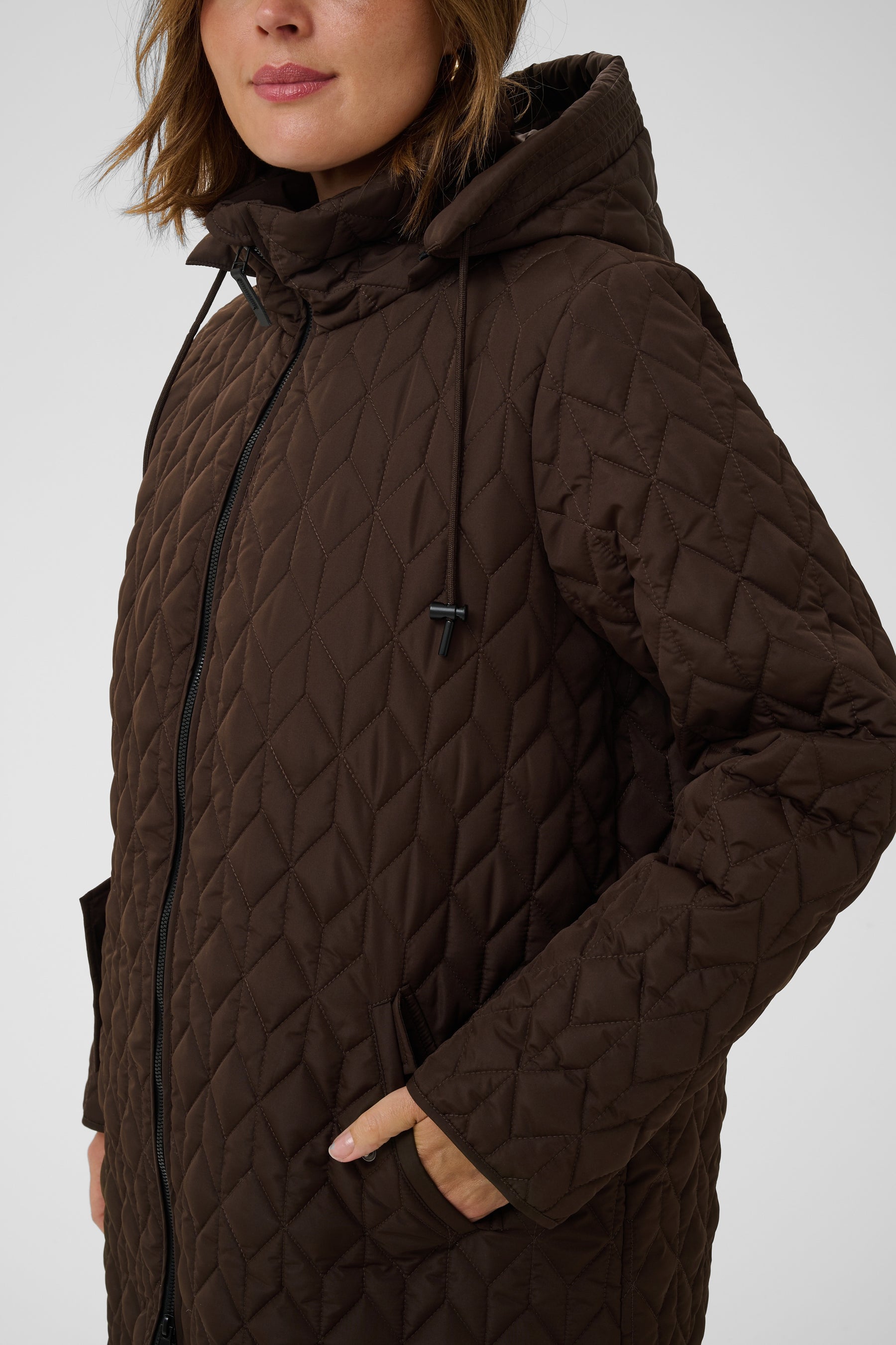 Kaffe Curve Leina Coat in Coffee Bean 