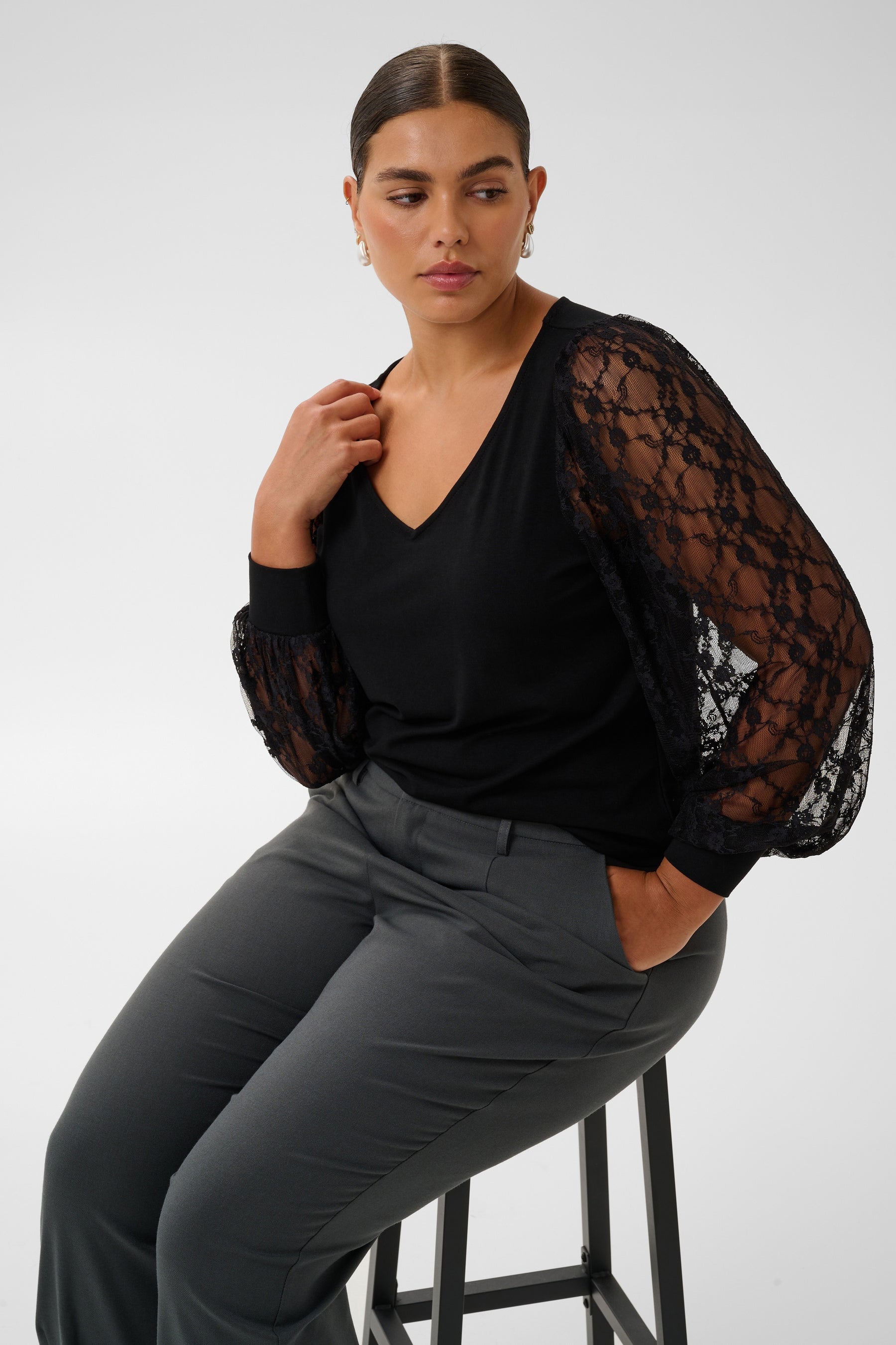 Kaffe Curve Leona Blouse in Black 