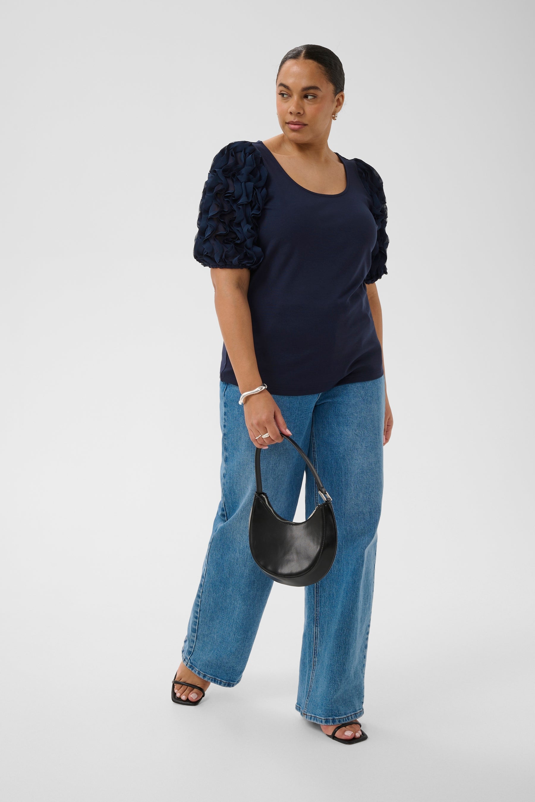  Kaffe Curve Linda T-Shirt in Navy 