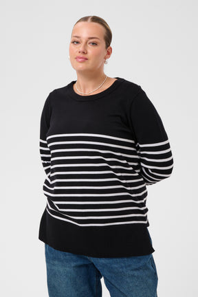 Kaffe Curve Liona Jumper in Black Stripe 