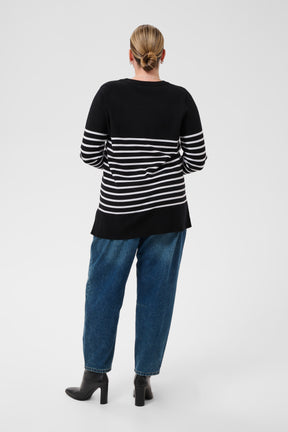 Kaffe Curve Liona Jumper in Black Stripe 