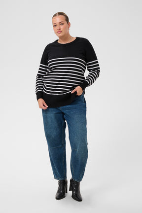 Kaffe Curve Liona Jumper in Black Stripe 