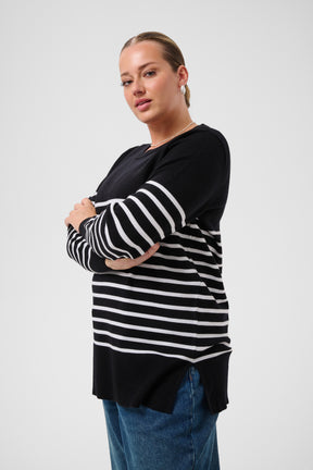 Kaffe Curve Liona Jumper in Black Stripe 