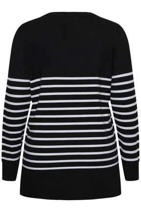 Kaffe Curve Liona Jumper in Black Stripe 