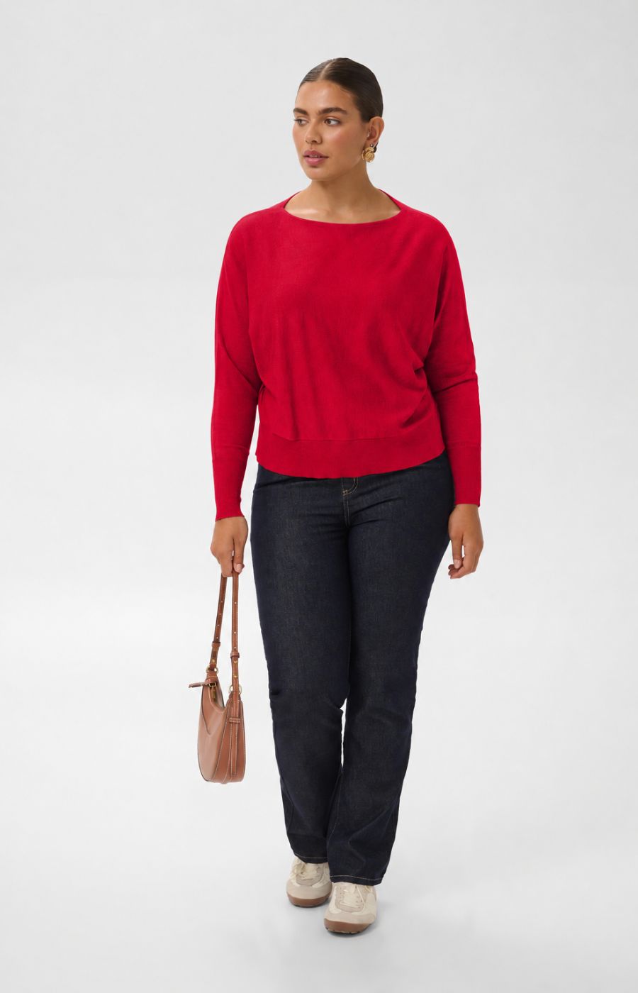 Kaffe Curve Lizzy Batwing Knit in Crimson 